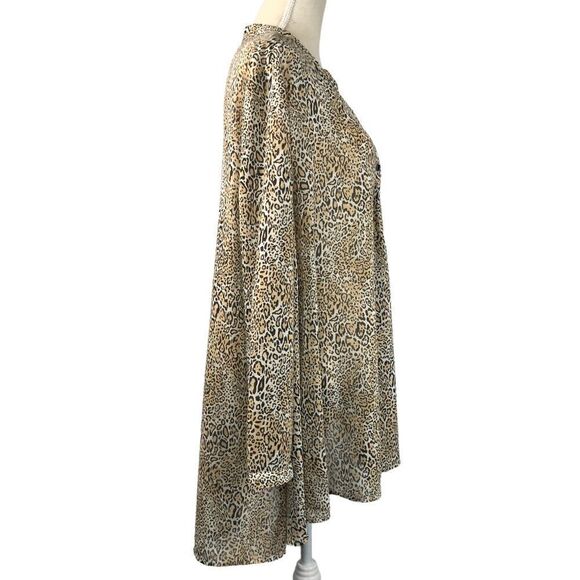 Chicos Leopard Print Button Front Tunic Top Long Sleeve Size 20-22 Chicos Size 4 - Picture 6 of 12
